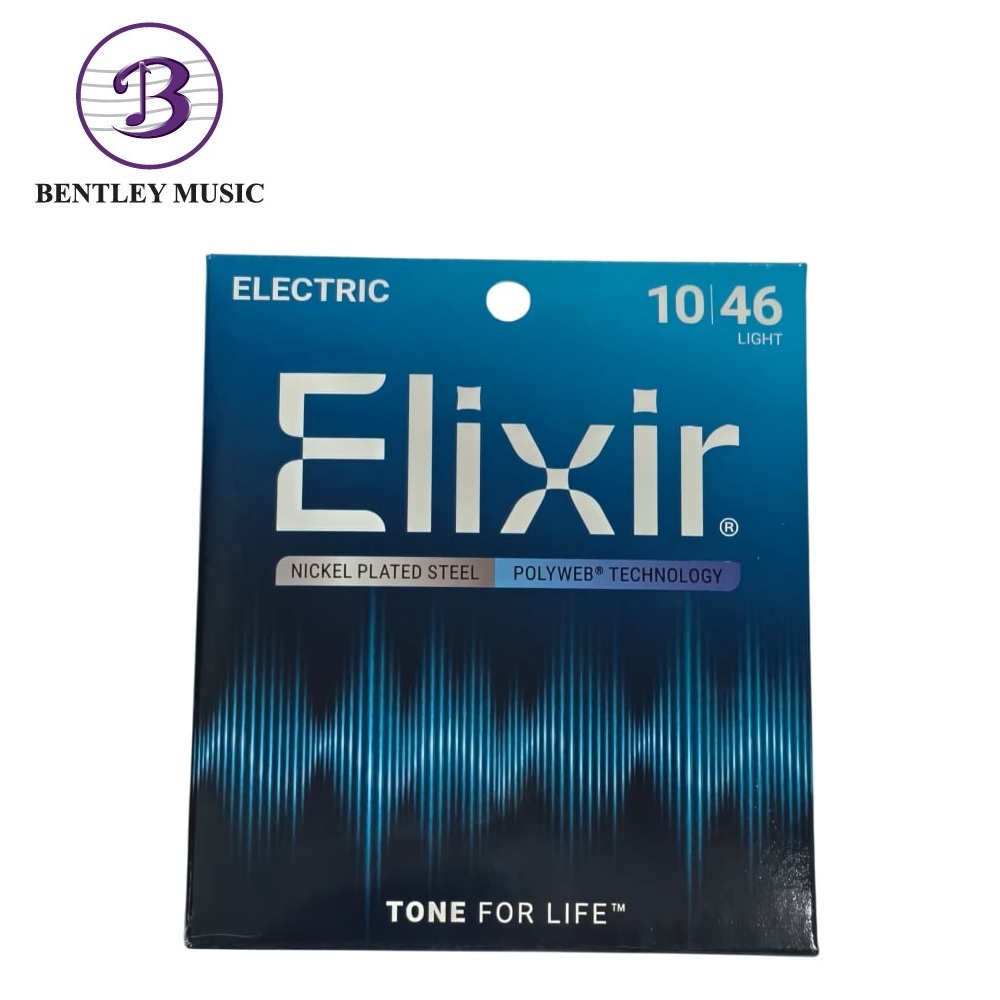 Elixir Strings 12050 Polyweb Nickel Plated Steel Electric Guitar Strings, Light, 10-46 Gauge