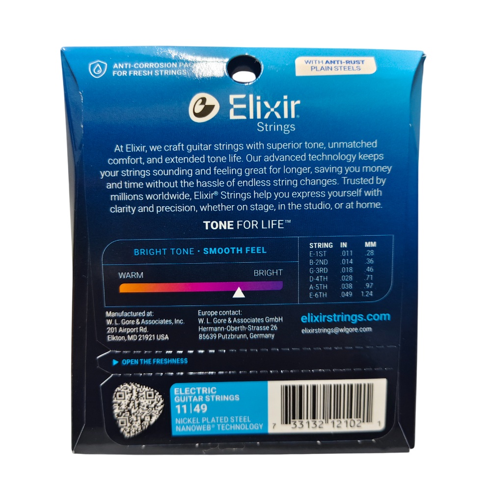 Elixir Strings 12102 Nanoweb Nickel Plated Steel Electric Guitar Strings, Medium, 11-49 Gauge - Image 2