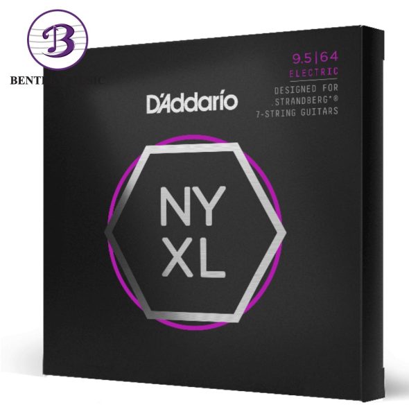 D’Addario NYXL09564SB NYXL Nickel Wound 7-String Strandberg Electric Guitar Strings, Custom Light, 9.5-64 Gauge