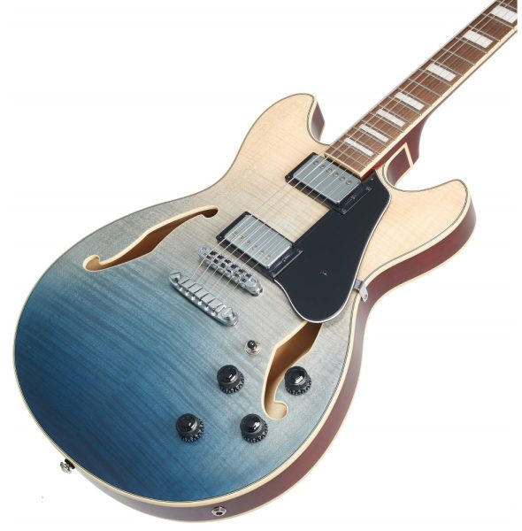 Ibanez AS73FM-TIF Artcore AS Series Electric Guitar, Transparent Indigo Fade - Image 3