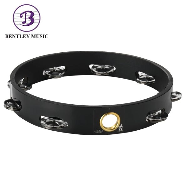 Remo TA-6110-70 Single Row Quadura Black Headless Tambourine, 10 Inch