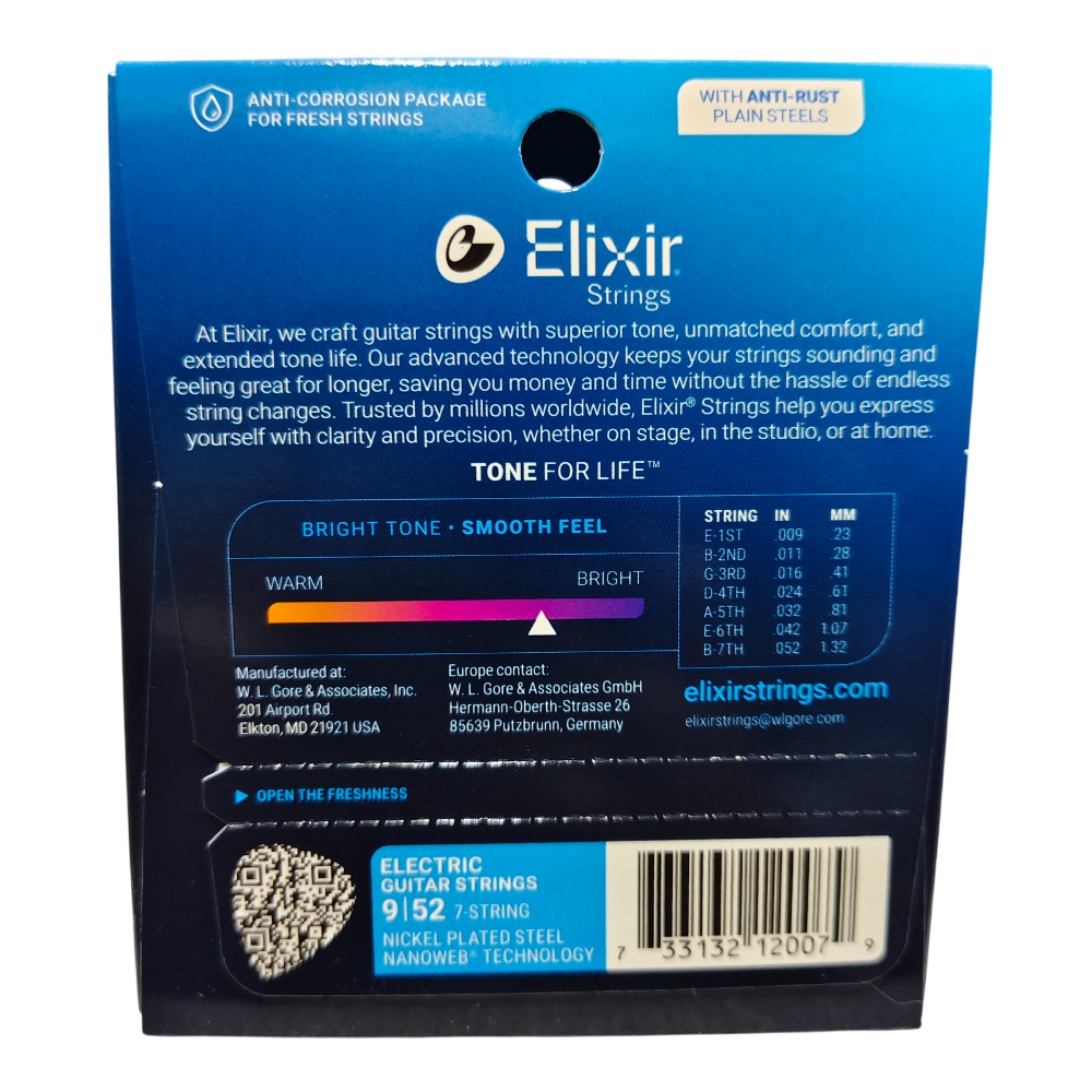 Elixir Strings 12007 Nanoweb Nickel Plated Steel Electric Guitar Strings, Super Light, 09-52 Gauge - Image 2