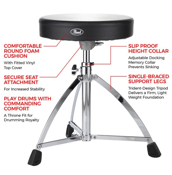 Pearl D730S Single Braced Tripod Drum Throne - Image 2