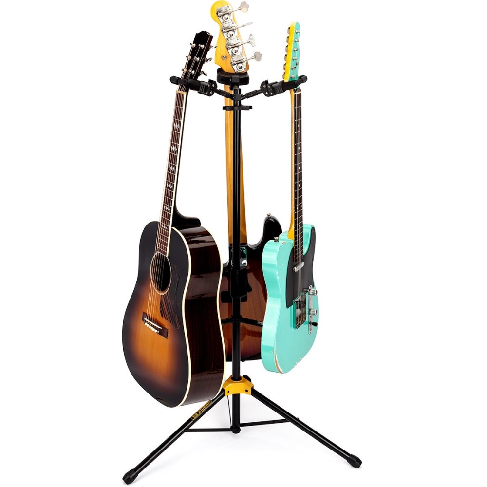 Hercules GS432B PLUS Tri Guitar Stand with Auto Grip System and Foldable  Yoke
