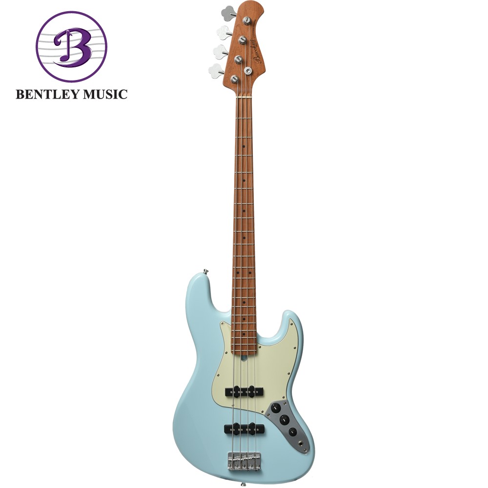 Bacchus BJB-1-RSM/M-PTL-SOB Universe Series Roasted Maple Electric Bass,  Pastel Sonic Blue