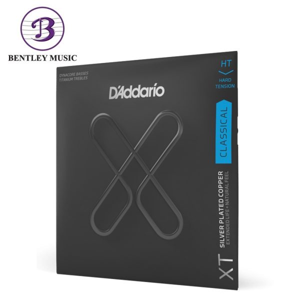 D’Addario XTC46TT Silver Plated Copper Coated Classical Guitar Strings, Hard Tension