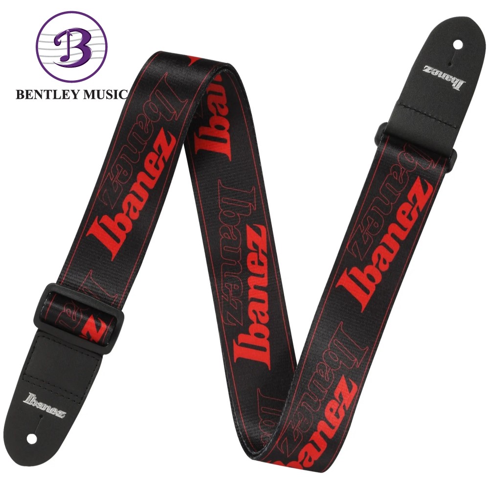 Ibanez GSD50-RD Ibanez Logo Guitar Strap, Red | Bentley Music