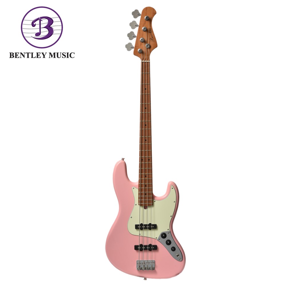 Bacchus BJB-1-RSM/M-SLPK Universe Series Roasted Maple Electric Bass, Shell  Pink | Bentley Music