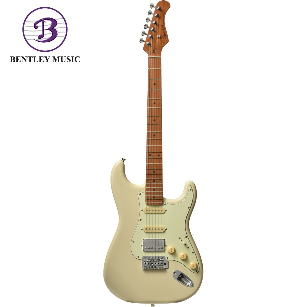 Bacchus BST-2-RSM/M-OWH Universe Series Roasted Maple Electric Guitar,  Olympic White