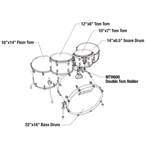 Tama CL52KRS-GNL Superstar Classic Series 5-Piece Drum Set, Gloss ...