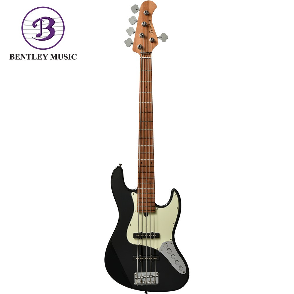 Bacchus WJB5-630-RSM/M-Act-BLK Universe series Roasted Maple 5 String  Electric Bass, Black