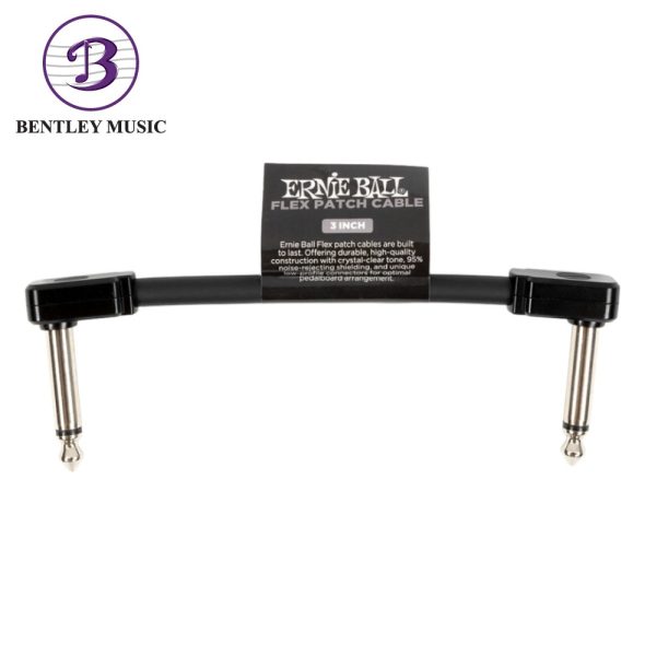 Ernie Ball P06438 FLEX Instrument Patch Cable 3 Inch Single, Black