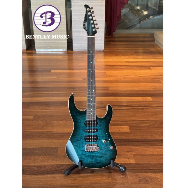 Suhr 01CUS0009-TTB Custom Modern Electric Guitar, Trans Teal Burst