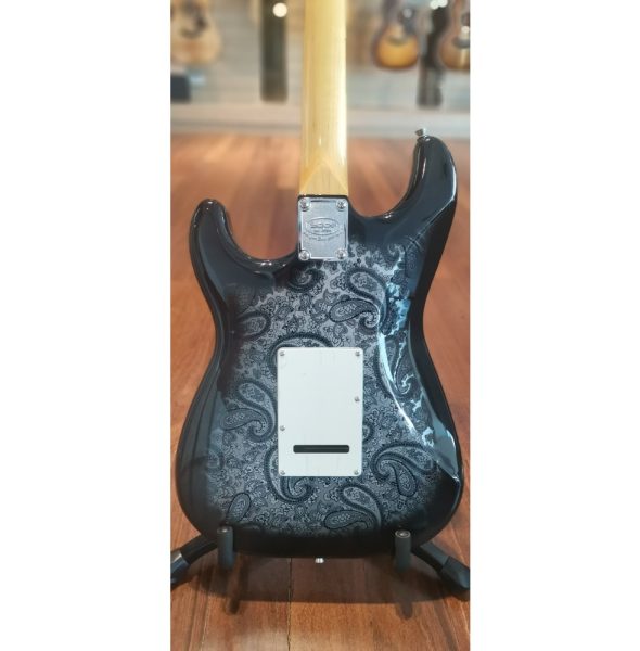 SQOE SEST1100-BK Custom Boutique Kaston Paisley Series HSS Electric Guitar, Paisley Black - Image 4