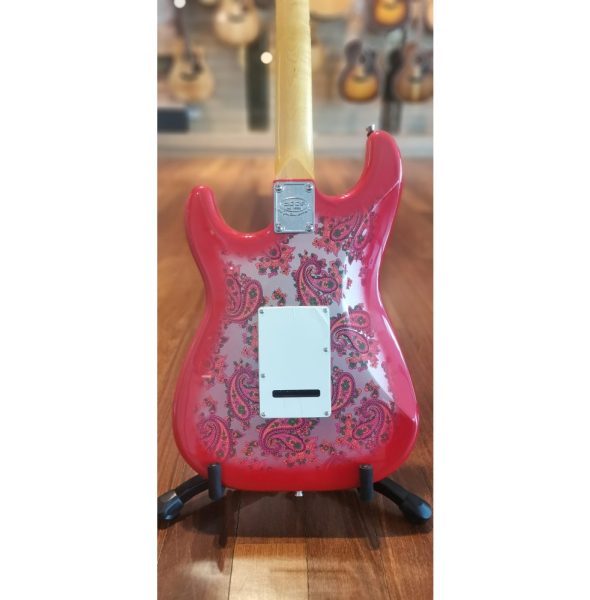 SQOE SEST1100-RD Custom Boutique Kaston Paisley Series HSS Electric Guitar, Paisley Red - Image 4