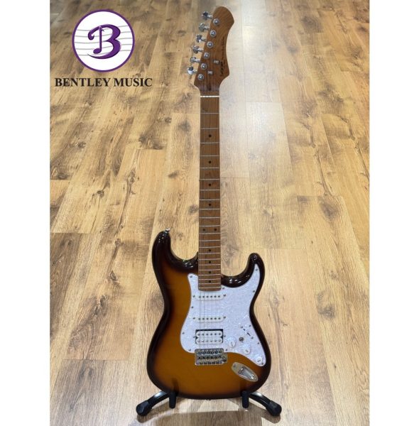 SQOE SEST610-VS IF Series HSS Electric Guitar, Mocha Ice Flower