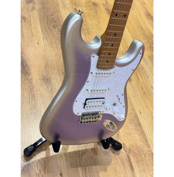 SQOE SEST610-VTV IF Series HSS Electric Guitar, Silver Purple Ice Flower - Image 3