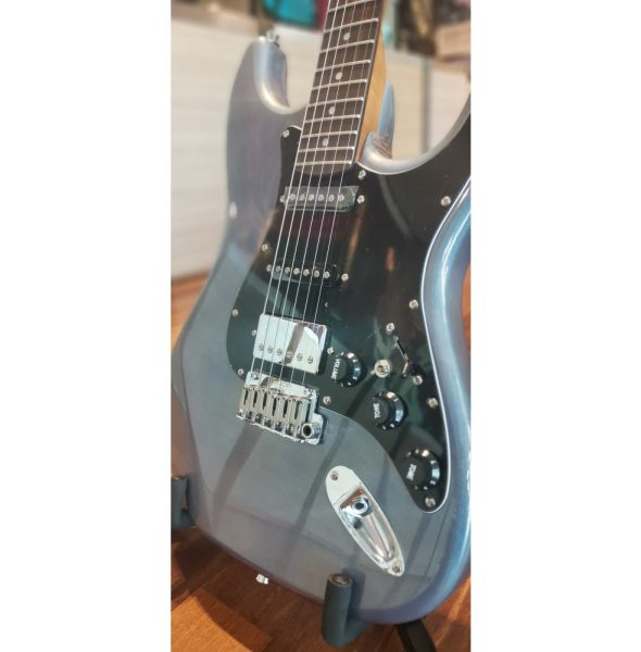 SQOE SEST750-BL ALC Series HSS Electric Guitar, Aurora Laser Blue Crystal - Image 3