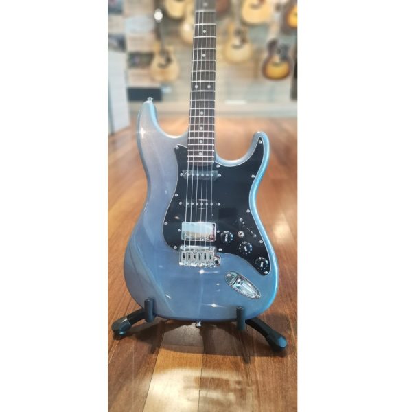 SQOE SEST750-BL ALC Series HSS Electric Guitar, Aurora Laser Blue Crystal - Image 2