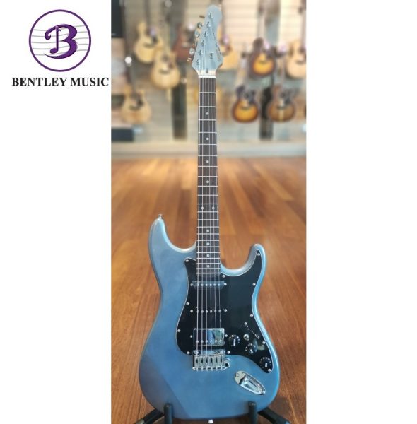 SQOE SEST750-BL ALC Series HSS Electric Guitar, Aurora Laser Blue Crystal