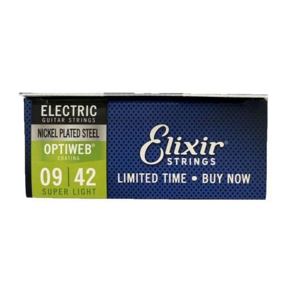 Elixir Strings 16550 Optiweb Electric Guitar Strings, Super Light, 9-42, 3 Pack