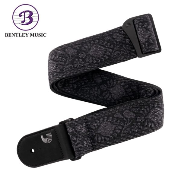 D'addario 50TB01 Woven Guitar Strap, Monterey Black Tubular