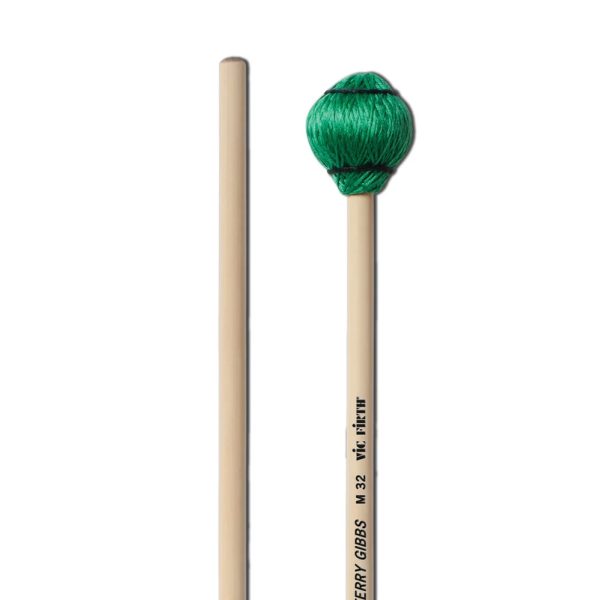 Vic Firth M32 Terry Gibbs Keyboard, Medium, Medium Hard, Green Cord Mallets