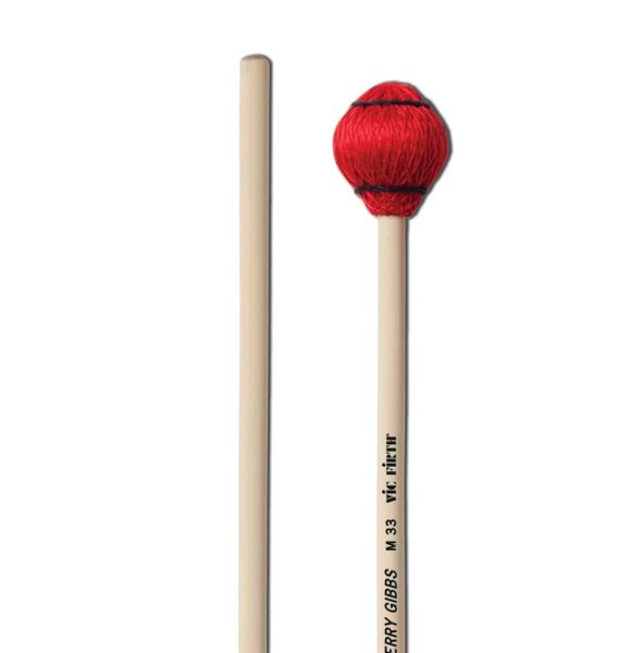 Vic Firth M33 Terry Gibbs Keyboard, Medium, Hard, Red Cord Mallets