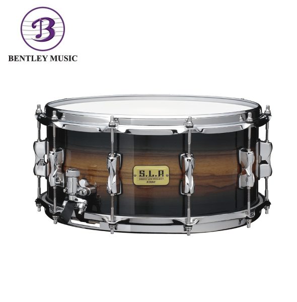 Tama LBM1465Z-MZB 14x6.5 Inch S.L.P. Bubinga & Maple Shell w/ Zebrawood Outer Ply Snare Drum, Midnight Zebrawood Burst