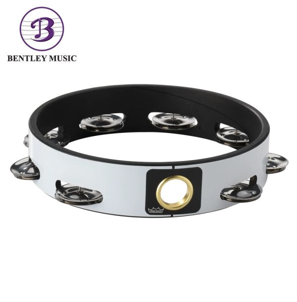 Remo TA-6108-00 Single Row Quadura White Headless Tambourine, 8 Inch