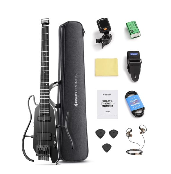 Donner EC7030 HUSH-X PRO Electric Guitar, Black - Image 3