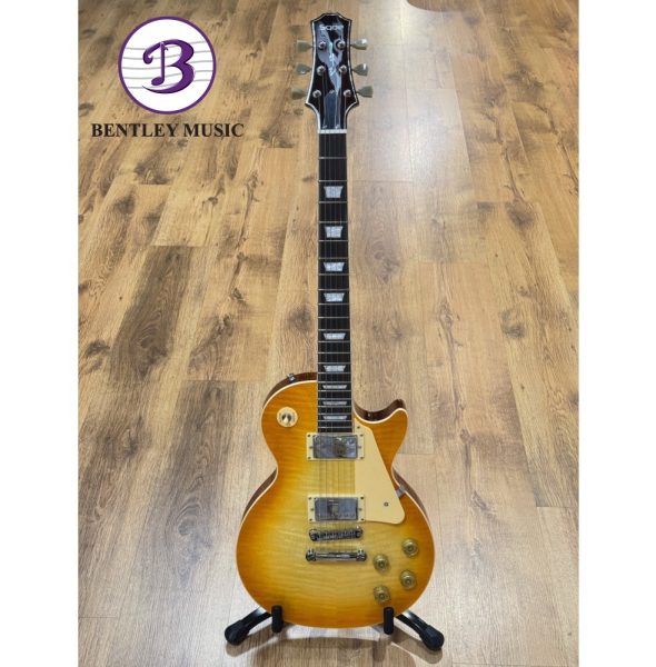 SQOE SELP900-VS LP Custom Series HH Electric Guitar, Honey Yellow