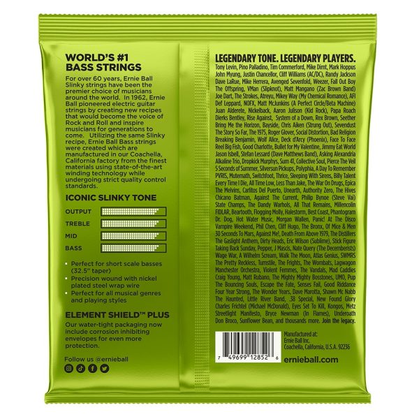 Ernie Ball P02852 Regular Slinky Nickel Wound Short Scale Electric Bass Strings, 45-105 Gauge - Image 2