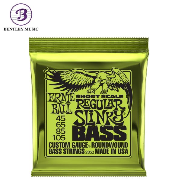Ernie Ball P02852 Regular Slinky Nickel Wound Short Scale Electric Bass Strings, 45-105 Gauge